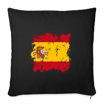 Spain Flag Vintage Spanish Flag Used Look - Sofa pillowcase 17,3'' x 17,3'' (45 x 45 cm) - black - Front