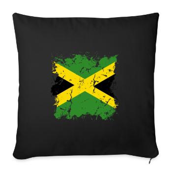 Drapeau jamaïcain Drapeau jamaïcain Jamaïque Vintage - Housse de coussin décorative 45 x 45 cm - noir - Devant
