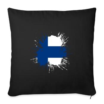 Finland Flag Suomi Finnish Flag Used Look - Sofa pillowcase 17,3'' x 17,3'' (45 x 45 cm) - black - Front
