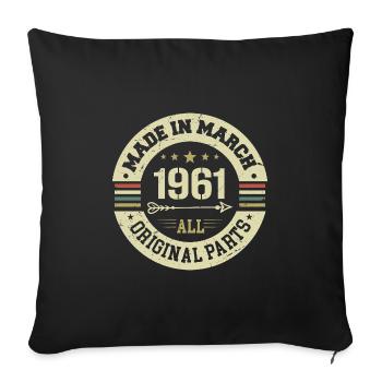 Legendary since March 1961 - Sofa pillowcase 17,3'' x 17,3'' (45 x 45 cm) - black - Front
