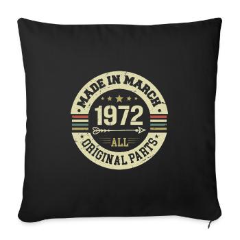 Légendaire depuis mars 1972 - Housse de coussin décorative 45 x 45 cm - noir - Devant