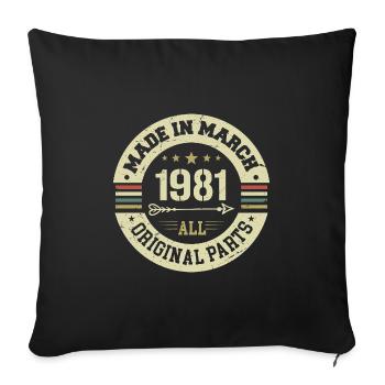 Légendaire depuis mars 1981 - Housse de coussin décorative 45 x 45 cm - noir - Devant