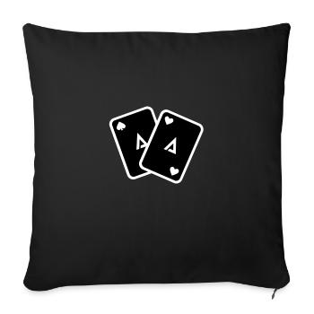 cartes de poker - Housse de coussin décorative 45 x 45 cm - noir - Devant