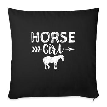 Horse Girl - horse - Sofa pillowcase 17,3'' x 17,3'' (45 x 45 cm) - black - Front
