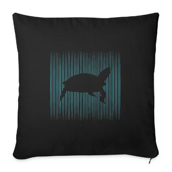Crapaud avec tortue - Housse de coussin décorative 45 x 45 cm - noir - Devant