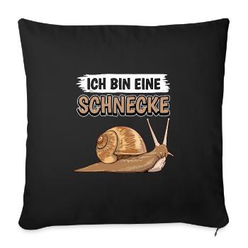 Ich bin eine Schnecke - Sofakissenbezug 45 x 45 cm - Schwarz - Vorne