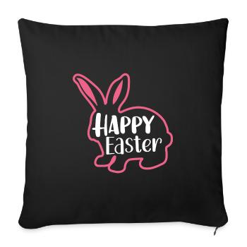 Happy Easter Frohe Ostern - Sofa pillowcase 17,3'' x 17,3'' (45 x 45 cm) - black - Front