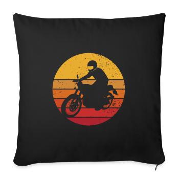Motard Motard Motard Vintage - Housse de coussin décorative 45 x 45 cm - noir - Devant