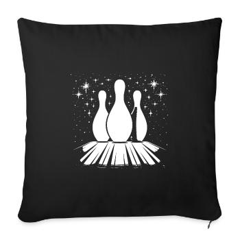Bowling Pins - Sofa pillowcase 17,3'' x 17,3'' (45 x 45 cm) - black - Front