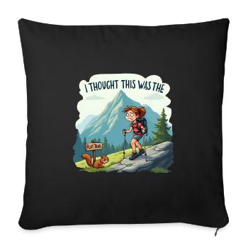 I thought this was the FLAT TRAIL - Wandern Berge - Sofakissenbezug 45 x 45 cm - Schwarz - Vorne