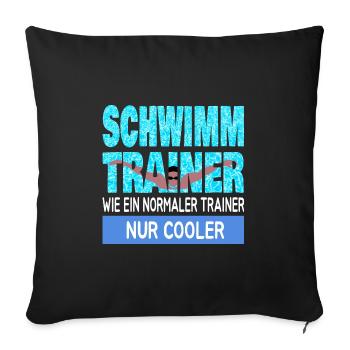 Schwimmtrainer - Sofakissenbezug 45 x 45 cm - Schwarz - Vorne