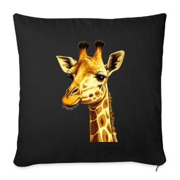 Giraffe Head Gift - Sofa pillowcase 17,3'' x 17,3'' (45 x 45 cm) - black - Front