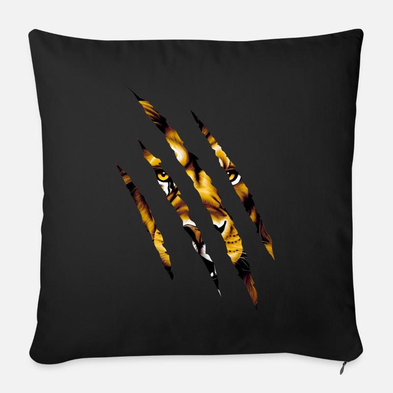 Griffe de lion-Tête de lion - Housse de coussin décorative 45 x 45 cm - noir