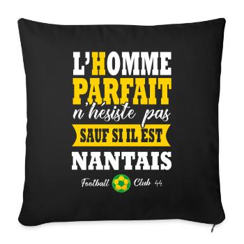 Nantes Nantais supporter Football Nantes - Housse de coussin décorative 45 x 45 cm - noir - Devant