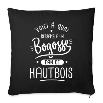Hautbois Bogosse fan musique musicien hautbois - Housse de coussin décorative 45 x 45 cm - noir - Devant