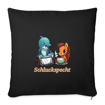 Schluckspecht Delphin Bauchtasche Party Mallorca - Sofakissenbezug 45 x 45 cm - Schwarz - Vorne