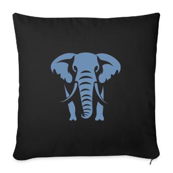Logo blanc Silhouette d’éléphant - Housse de coussin décorative 45 x 45 cm - noir - Devant