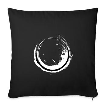 Cercle d'art de bouddhisme zen cadeau de bouddhisme - Housse de coussin décorative 45 x 45 cm - noir - Devant
