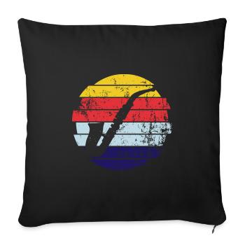 Saxophone - Housse de coussin décorative 45 x 45 cm - noir - Devant