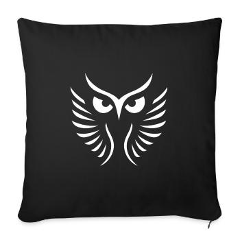Modern Owl: Abstract, Minimalist Art - Sofa pillowcase 17,3'' x 17,3'' (45 x 45 cm) - black - Front