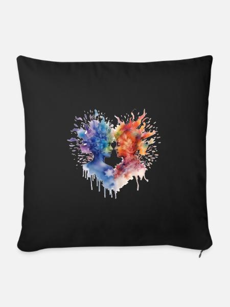 Pride Love Frauen abstrakt - Sofakissenbezug 45 x 45 cm - Schwarz