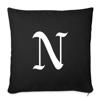 Letter N personalized gift alphabet first name Christmas - Sofa pillowcase 17,3'' x 17,3'' (45 x 45 cm) - black - Front