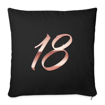 Roségold 18 - Sofakissenbezug 45 x 45 cm - Schwarz - Vorne