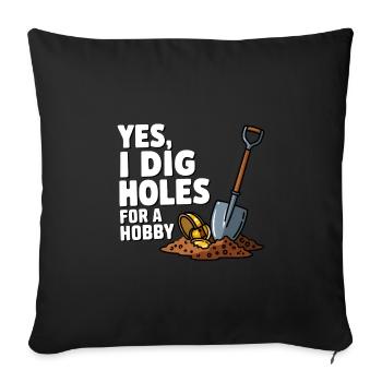 Détecteur de métaux Trous Creuser Hobby Chasseur de trésors - Housse de coussin décorative 45 x 45 cm - noir - Devant