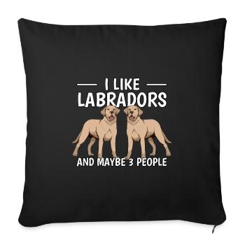Labrador Jaune Labbi I Like Labradors - Housse de coussin décorative 45 x 45 cm - noir - Devant