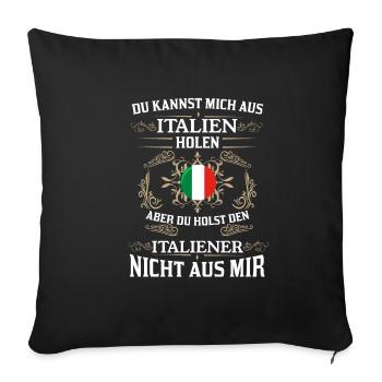You can get me from Italy Italians from me - Sofa pillowcase 17,3'' x 17,3'' (45 x 45 cm) - black - Front