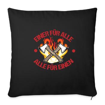 Fire brigade one for all and all for one - Sofa pillowcase 17,3'' x 17,3'' (45 x 45 cm) - black - Front