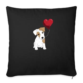 Funny Dog Shirt - Terrier with Heart - Sofa pillowcase 17,3'' x 17,3'' (45 x 45 cm) - black - Front