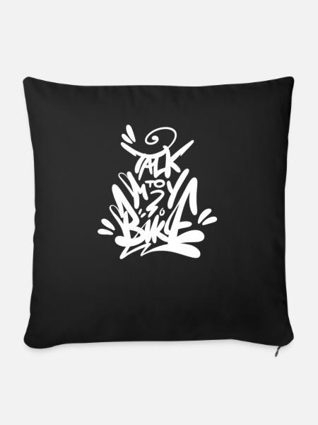 Biker Biking - Sofakissenbezug 45 x 45 cm - Schwarz