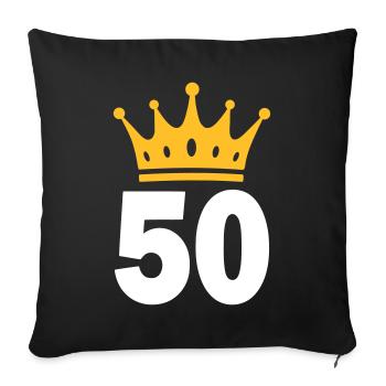 50 couronnes 50 ans 50 ans - Housse de coussin décorative 45 x 45 cm - noir - Devant