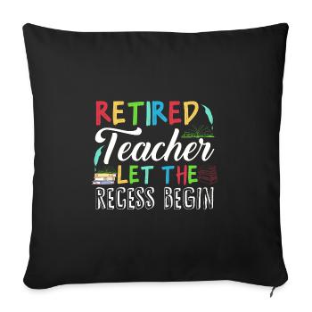 Retired teachers, retired teachers - Sofa pillowcase 17,3'' x 17,3'' (45 x 45 cm) - black - Front