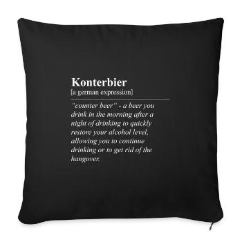 Comptoir Bière Drôle Idiome Allemand - Housse de coussin décorative 45 x 45 cm - noir - Devant