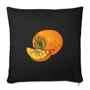 Fruits Kaki Style Vintage Grunge Rétro - Housse de coussin décorative 45 x 45 cm - noir - Devant