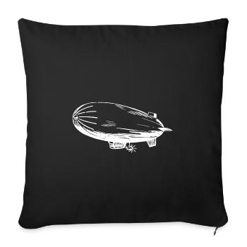 Silhouette of an airship – Stylish - Sofa pillowcase 17,3'' x 17,3'' (45 x 45 cm) - black - Front