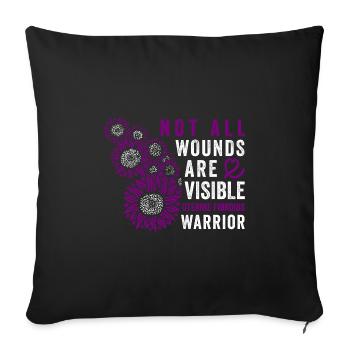 Conscious Womb Filoid Warrior Invisible - Sofa pillowcase 17,3'' x 17,3'' (45 x 45 cm) - black - Front