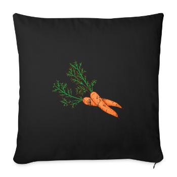 Retro vintage grunge style carrots carrots - Sofa pillowcase 17,3'' x 17,3'' (45 x 45 cm) - black - Front