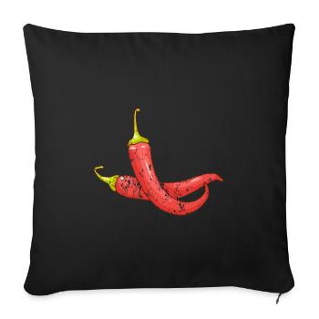 Retro Vintage Grunge Style Chilis - Sofakissenbezug 45 x 45 cm - Schwarz - Vorne