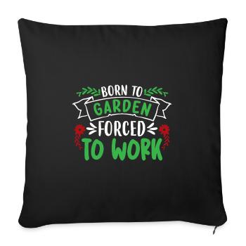 Gardener in the garden Hobby gardener cares for plants - Sofa pillowcase 17,3'' x 17,3'' (45 x 45 cm) - black - Front