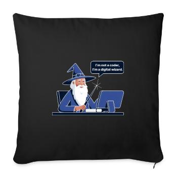 I'm Not a Coder I'm a Digital Wizard Programmierer - Sofakissenbezug 45 x 45 cm - Schwarz - Vorne