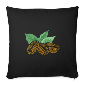 Coffee bean and coffee plant word cloud - Sofa pillowcase 17,3'' x 17,3'' (45 x 45 cm) - black - Front