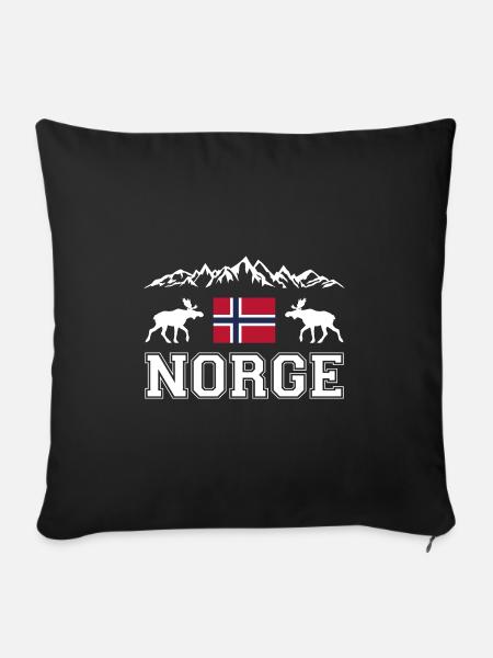 Norwegen - Sofakissenbezug 45 x 45 cm - Schwarz
