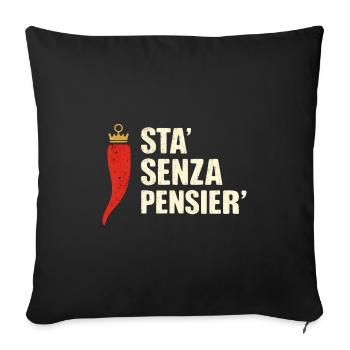 He is without a thought - Sofa pillowcase 17,3'' x 17,3'' (45 x 45 cm) - black - Front