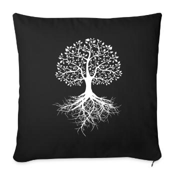 Baum des Lebens - Sofakissenbezug 45 x 45 cm - Schwarz - Vorne