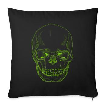 SkullSketchGreen - Housse de coussin décorative 45 x 45 cm - noir - Devant