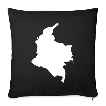 Colombia map flag - Sofa pillowcase 17,3'' x 17,3'' (45 x 45 cm) - black - Front