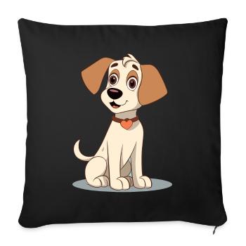 Cute dog design for dog owners - Sofa pillowcase 17,3'' x 17,3'' (45 x 45 cm) - black - Front